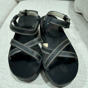 Prada Black Wedge cross toe sandals - Size 35
